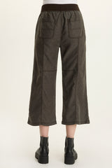 Eileen Twill Wide-Leg Crop Pant