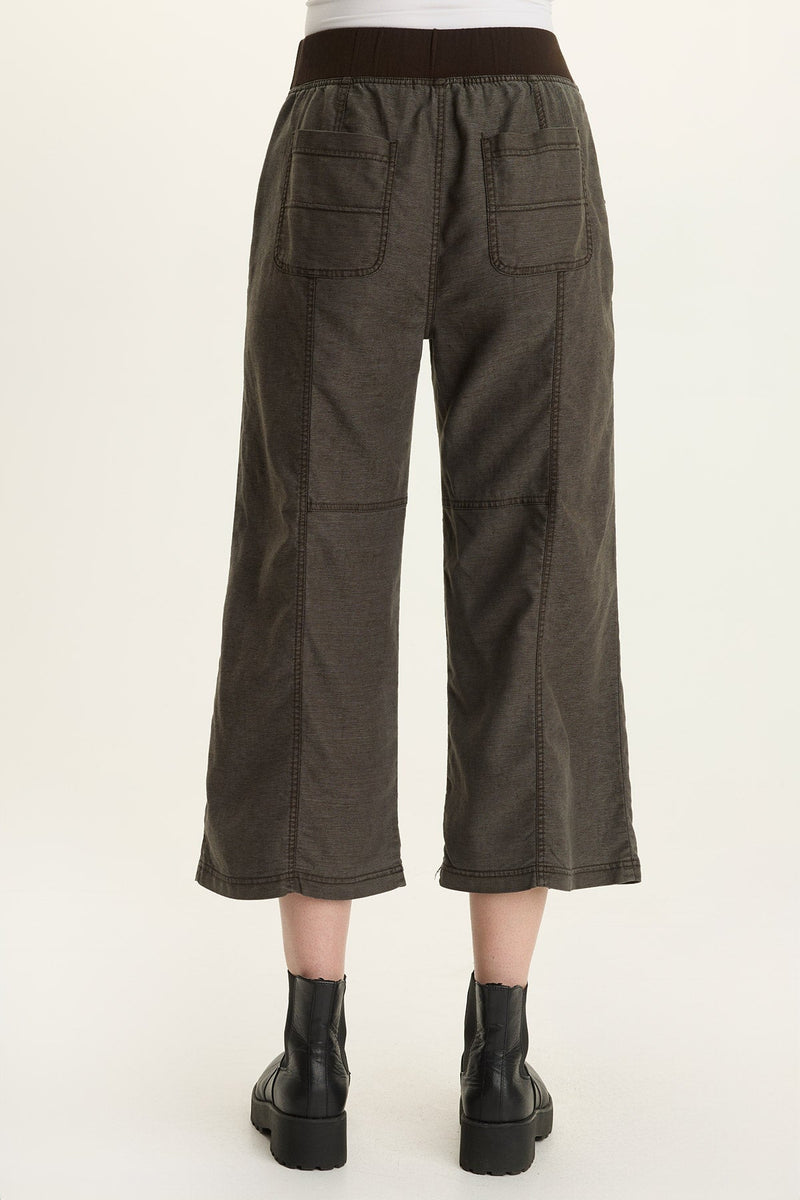Eileen Twill Wide-Leg Crop Pant
