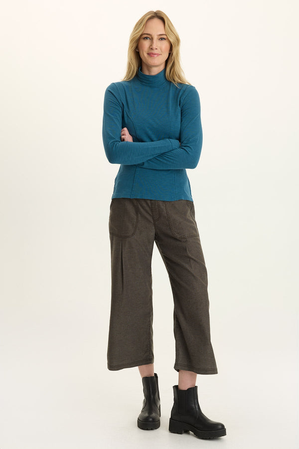 Eileen Twill Wide-Leg Crop Pant